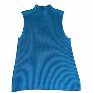 VINTAGE LORD & TAYLOR ITALIAN MERINO WOOL SLEEVELESS MOCK NECK SWEATER -SIZE L